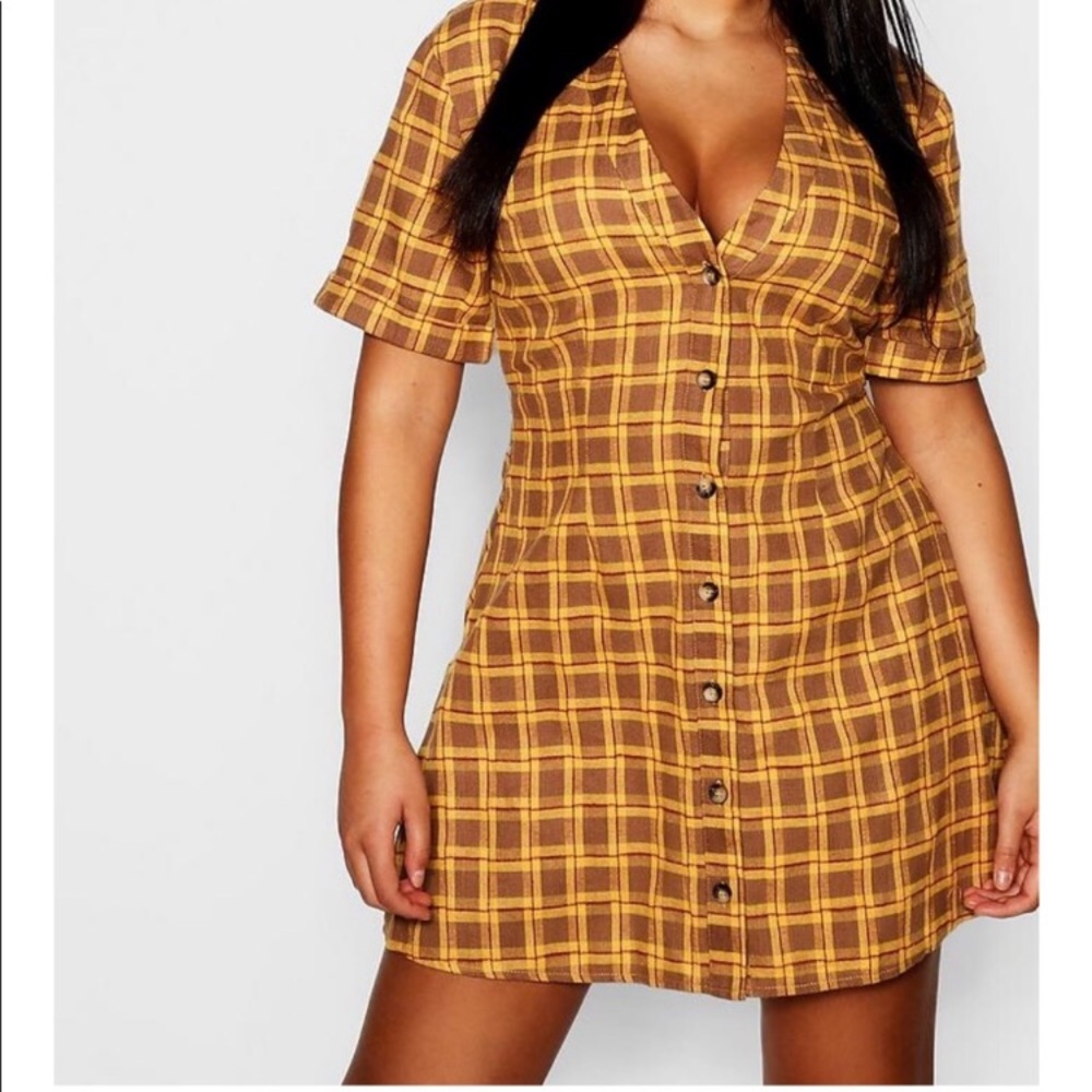 Button-up plaid dress